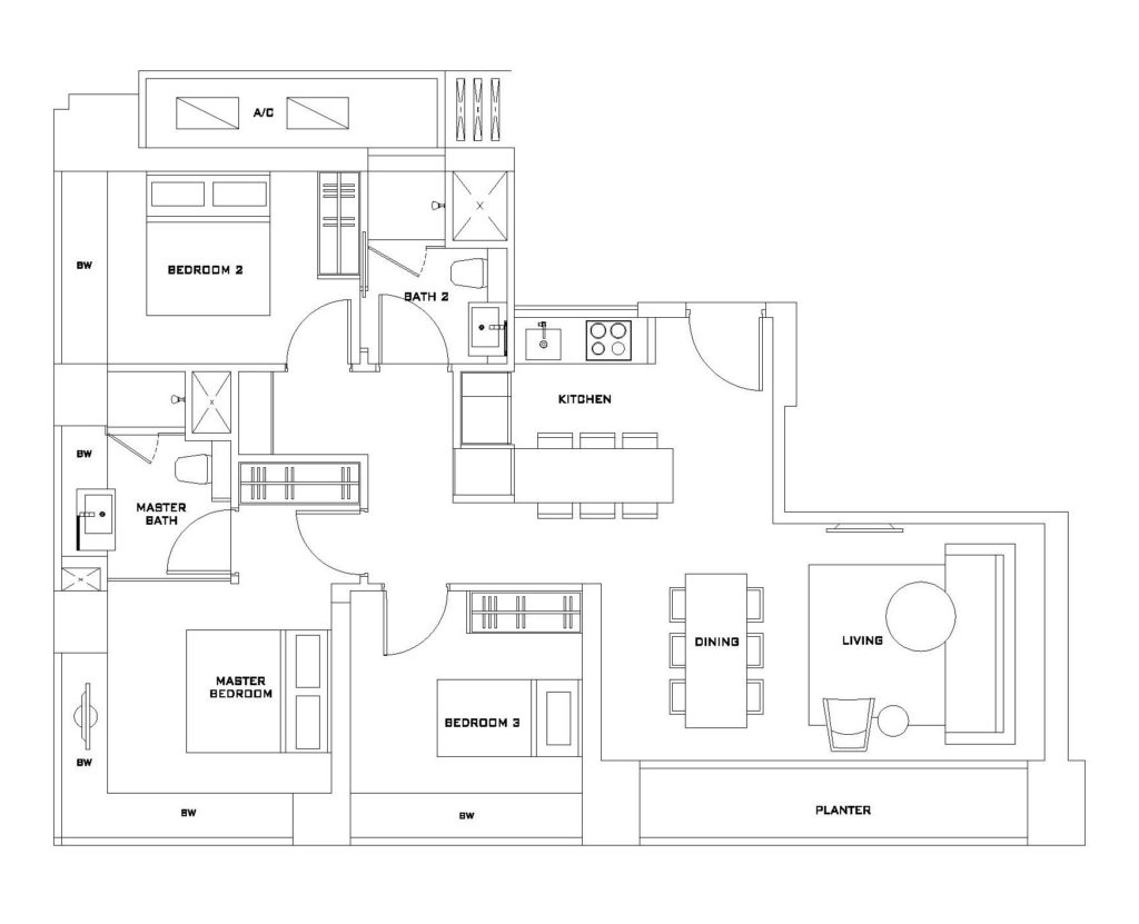  Skysuites@Anson - 3 BR Floor Plan