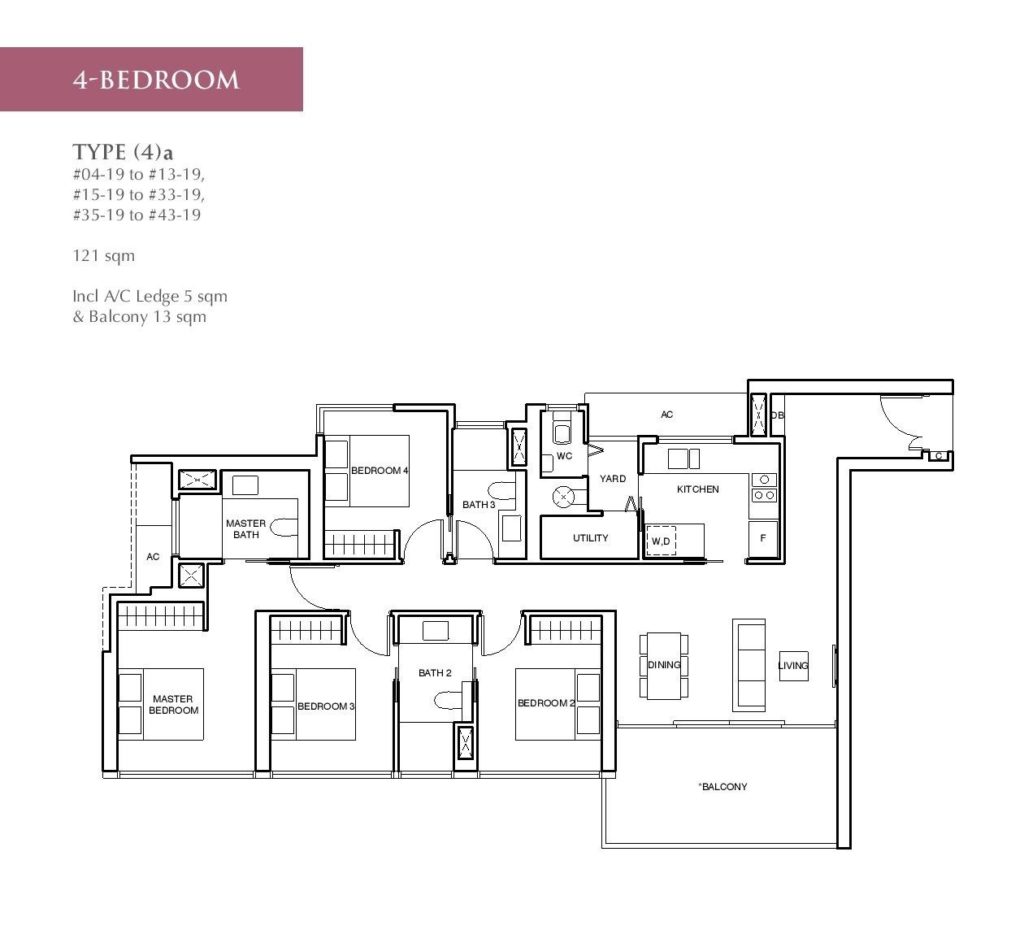 Commonwealth Towers - 4BR Floor Plan