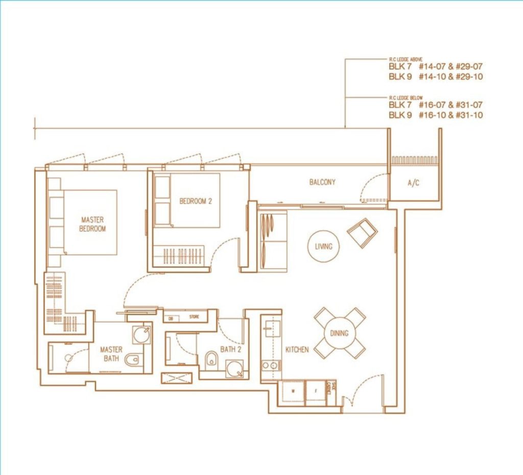 Echelon - 2BR Floor Plan