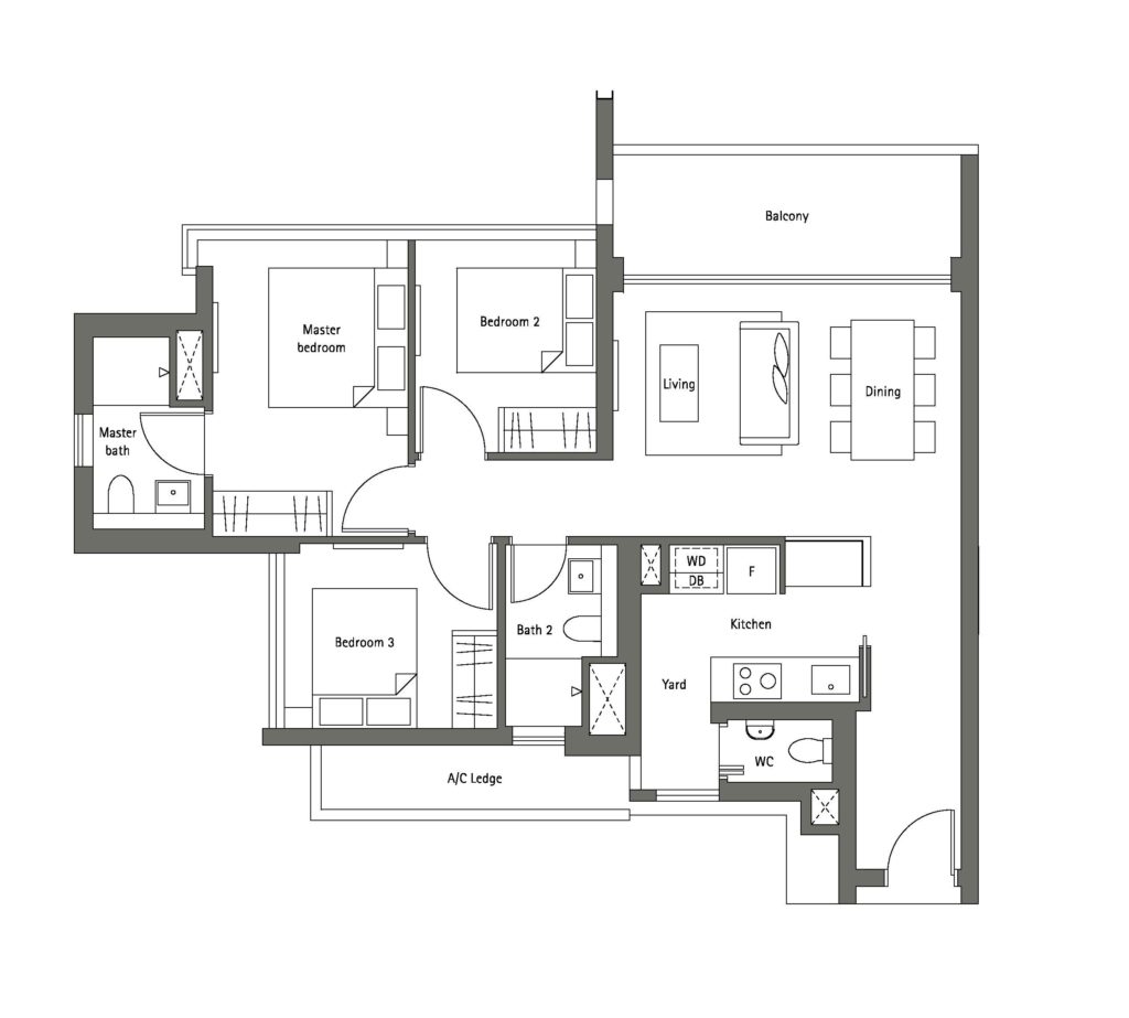 Principal Garden - 3BR Floor Plan