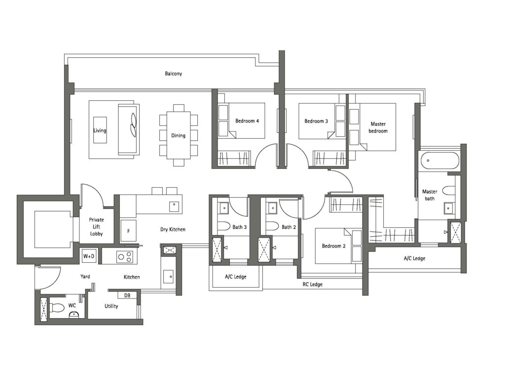 Principal Garden - 4BR Floor Plan