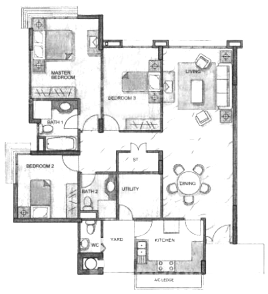 Carissa Park Condominium - 2BR Floor Plan