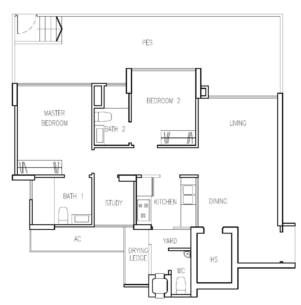 A Treasure Trove - 2 BR Floor Plan