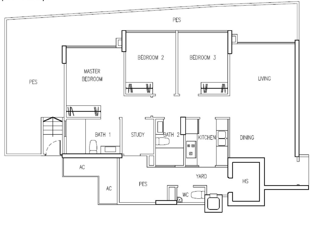 A Treasure Trove - 3 BR Floor Plan