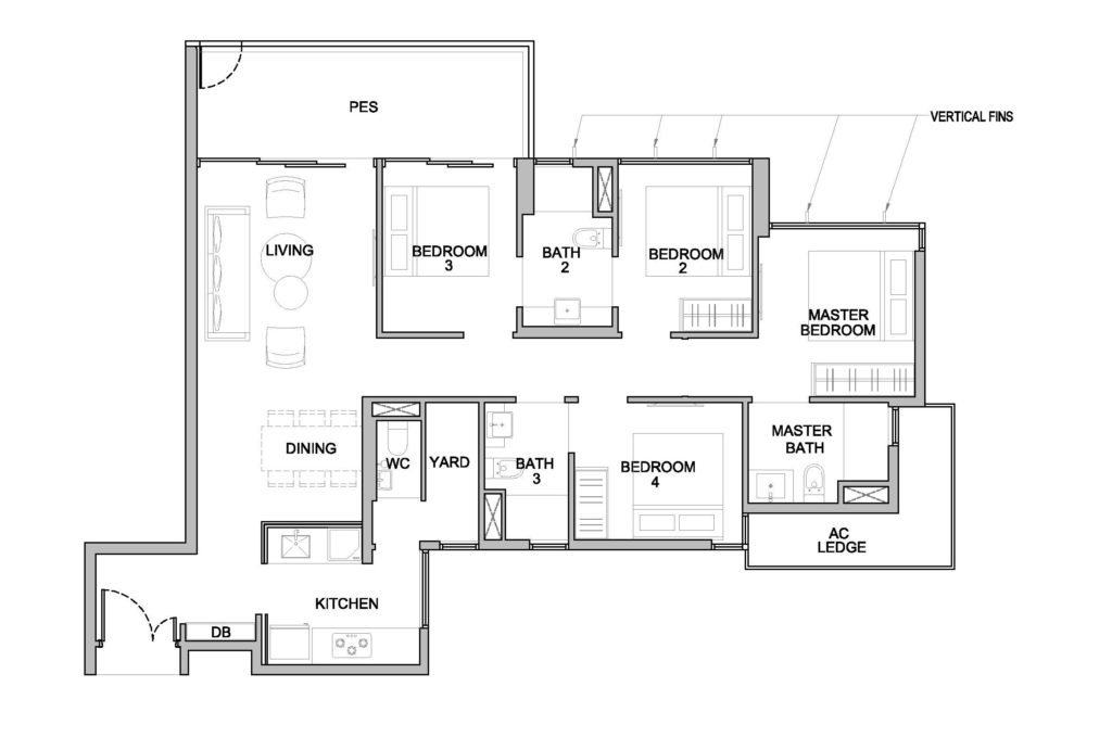 Kingsford Waterbay - 4 BR Floor Plan