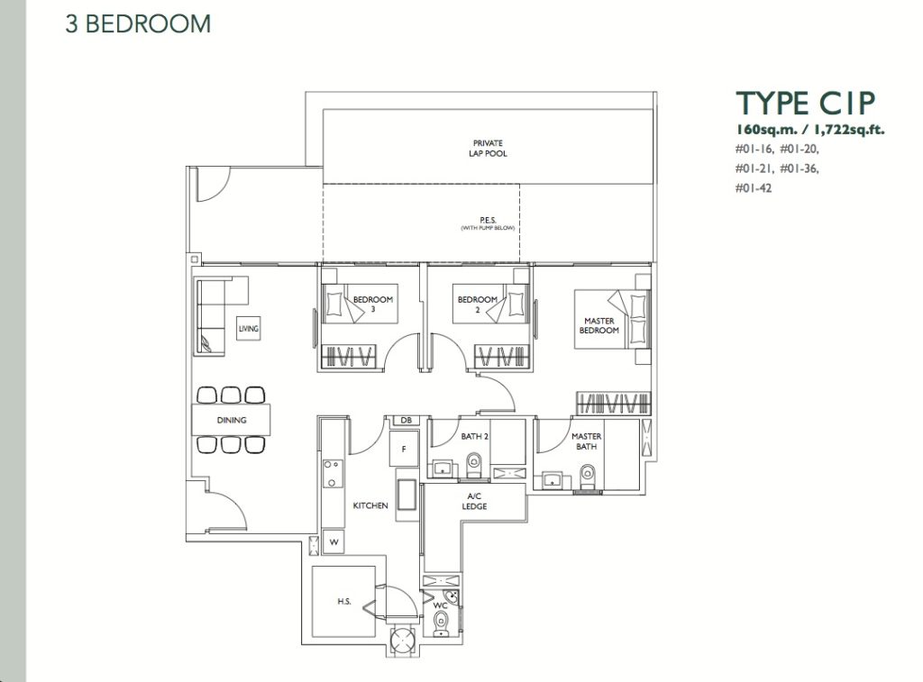  The Luxurie - 3 BR Floor Plan