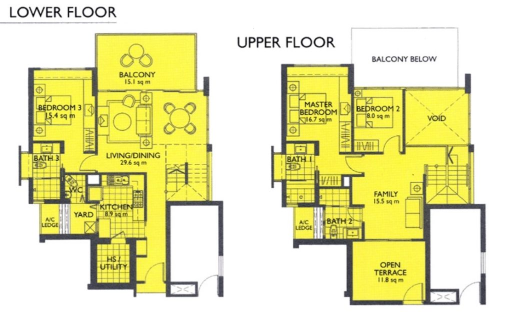 The Pier At Robertson - 3BR Floor Plan